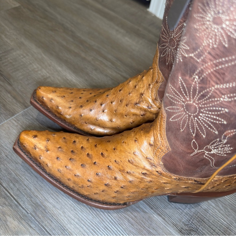 Shyanne Daisie Exotic Ostrich Full Quill Western Cowboy Boots - Picture 11 of 13